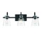 Designers Fountain Inwood 24in 3-Light Matte Black Modern Indoor Vanity Light with Clear Glass Shades D214M-3B-MB - alternate 1